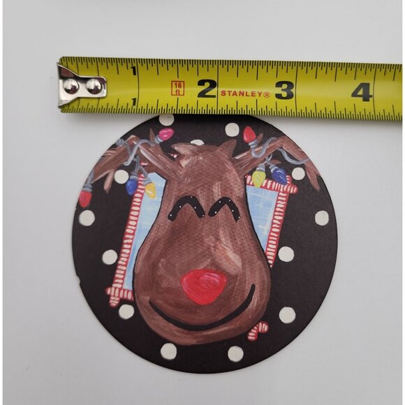 Mainstreet Collections Rudolph with Dots Paper Coasters Unused - Picture 3 of 10